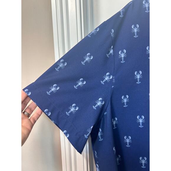 Mizzen + Main Men Classic Leeward Trim Fit Lobster Print Performance Shirt XXL - Picture 6 of 12